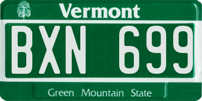 VT license plate BXN699