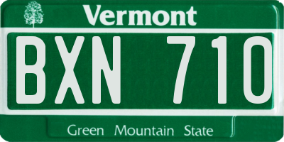 VT license plate BXN710