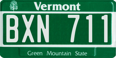 VT license plate BXN711