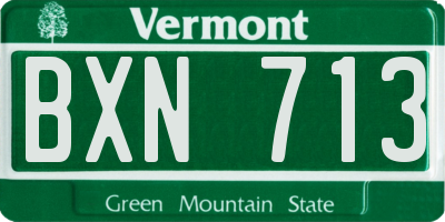 VT license plate BXN713