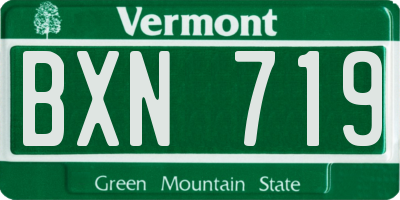 VT license plate BXN719