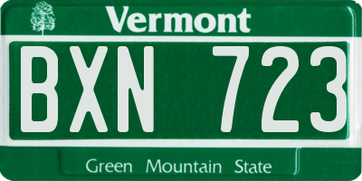 VT license plate BXN723