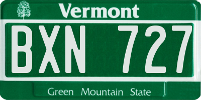 VT license plate BXN727