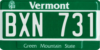 VT license plate BXN731