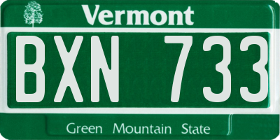 VT license plate BXN733