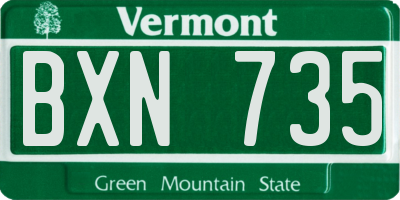 VT license plate BXN735