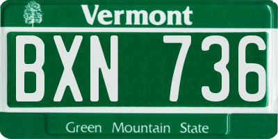 VT license plate BXN736