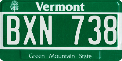 VT license plate BXN738