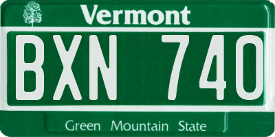 VT license plate BXN740