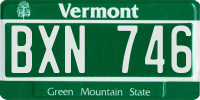 VT license plate BXN746