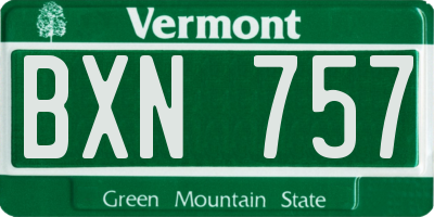 VT license plate BXN757