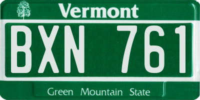 VT license plate BXN761