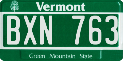 VT license plate BXN763