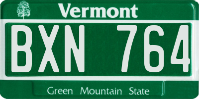 VT license plate BXN764
