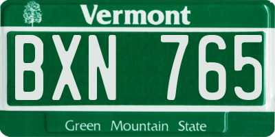 VT license plate BXN765