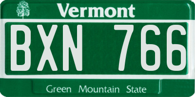 VT license plate BXN766