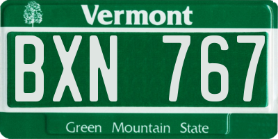 VT license plate BXN767