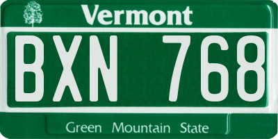 VT license plate BXN768