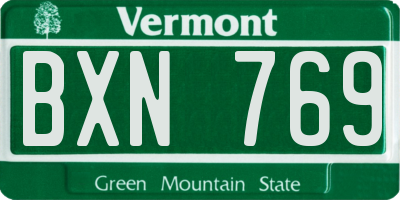 VT license plate BXN769