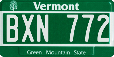 VT license plate BXN772