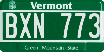 VT license plate BXN773