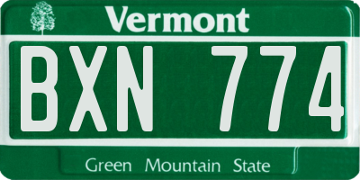 VT license plate BXN774