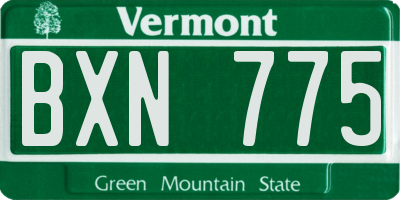VT license plate BXN775