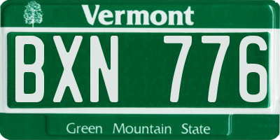 VT license plate BXN776