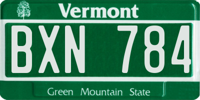 VT license plate BXN784