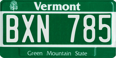 VT license plate BXN785