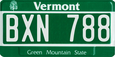 VT license plate BXN788