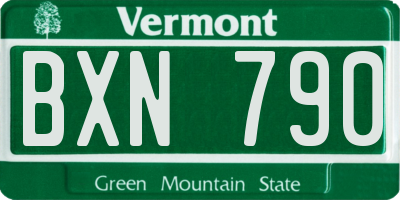 VT license plate BXN790