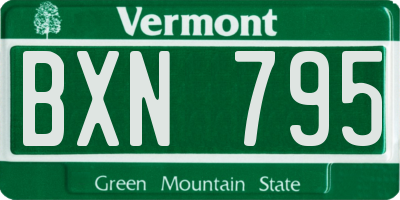 VT license plate BXN795