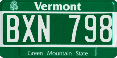 VT license plate BXN798