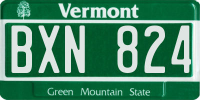 VT license plate BXN824