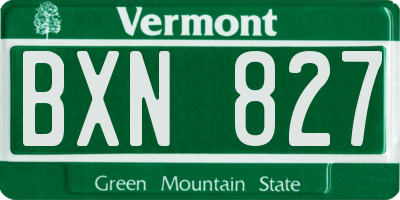 VT license plate BXN827