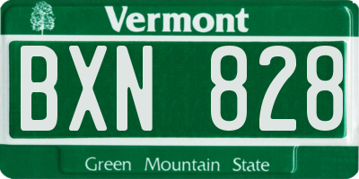 VT license plate BXN828