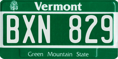 VT license plate BXN829