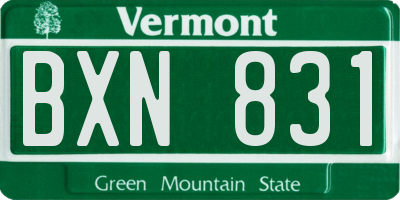 VT license plate BXN831