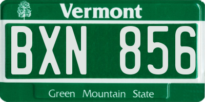 VT license plate BXN856