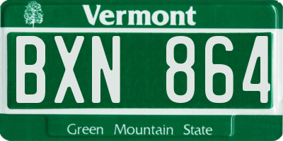 VT license plate BXN864