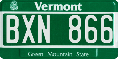 VT license plate BXN866
