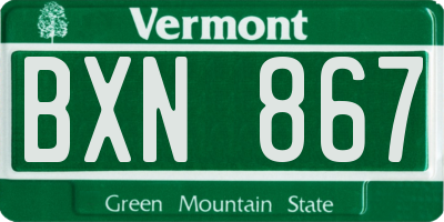 VT license plate BXN867