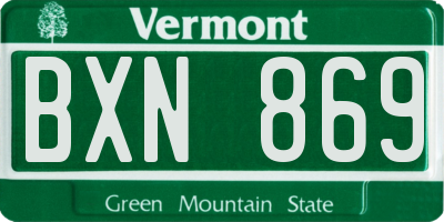 VT license plate BXN869