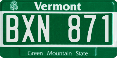 VT license plate BXN871