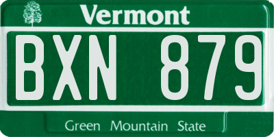 VT license plate BXN879