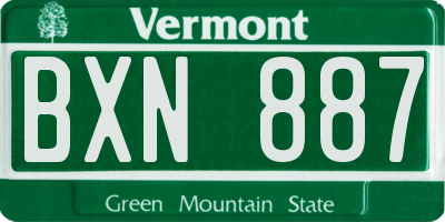 VT license plate BXN887