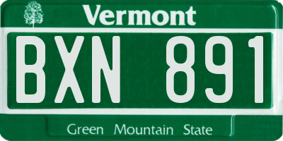 VT license plate BXN891