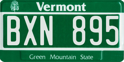 VT license plate BXN895