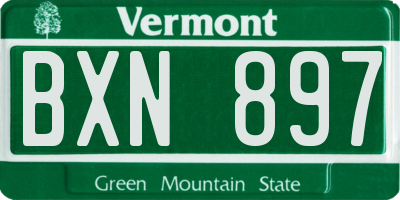 VT license plate BXN897